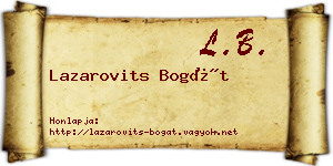 Lazarovits Bogát névjegykártya